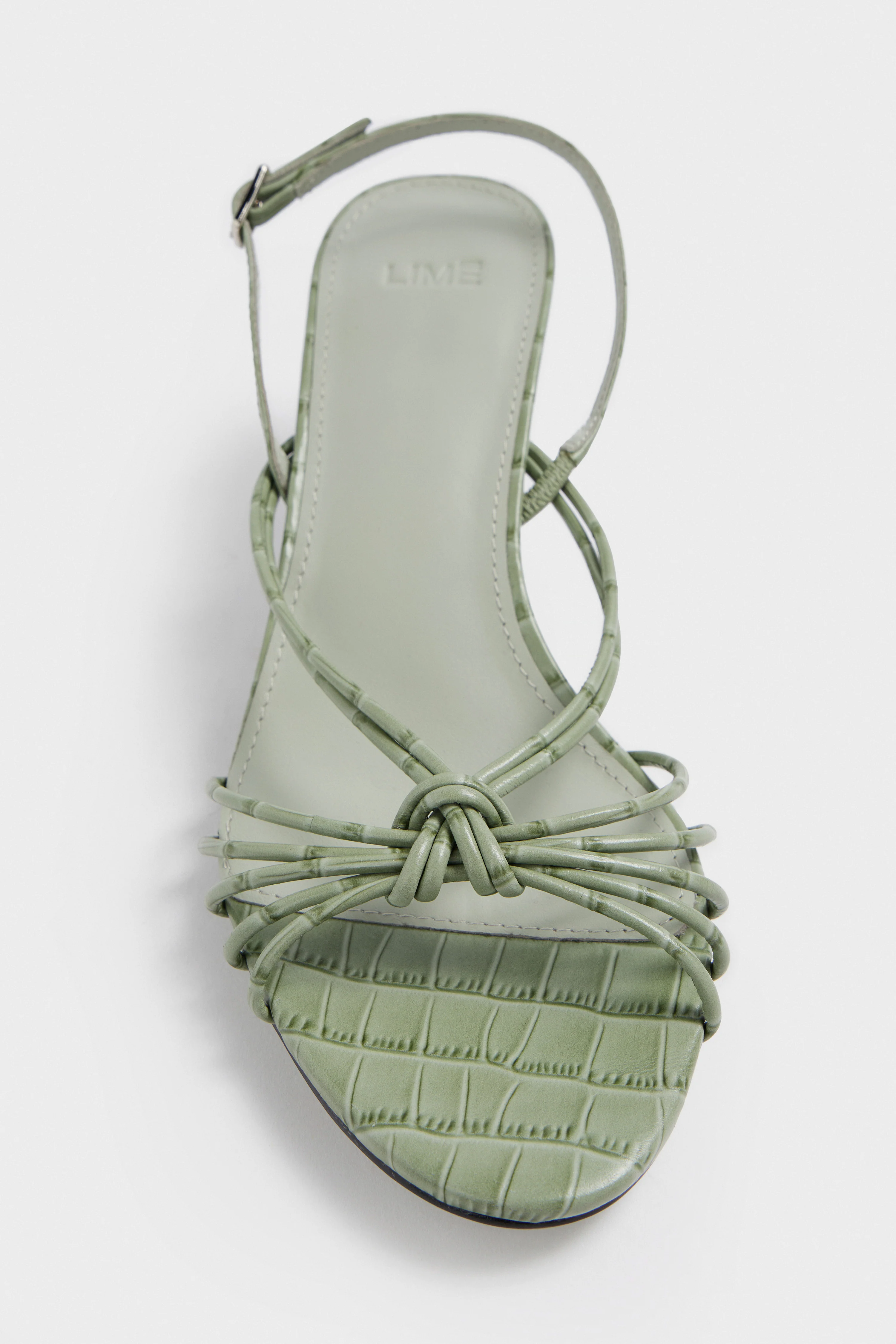 СROCODILE-PATTERNED  LEATHER SANDALS - Image 4