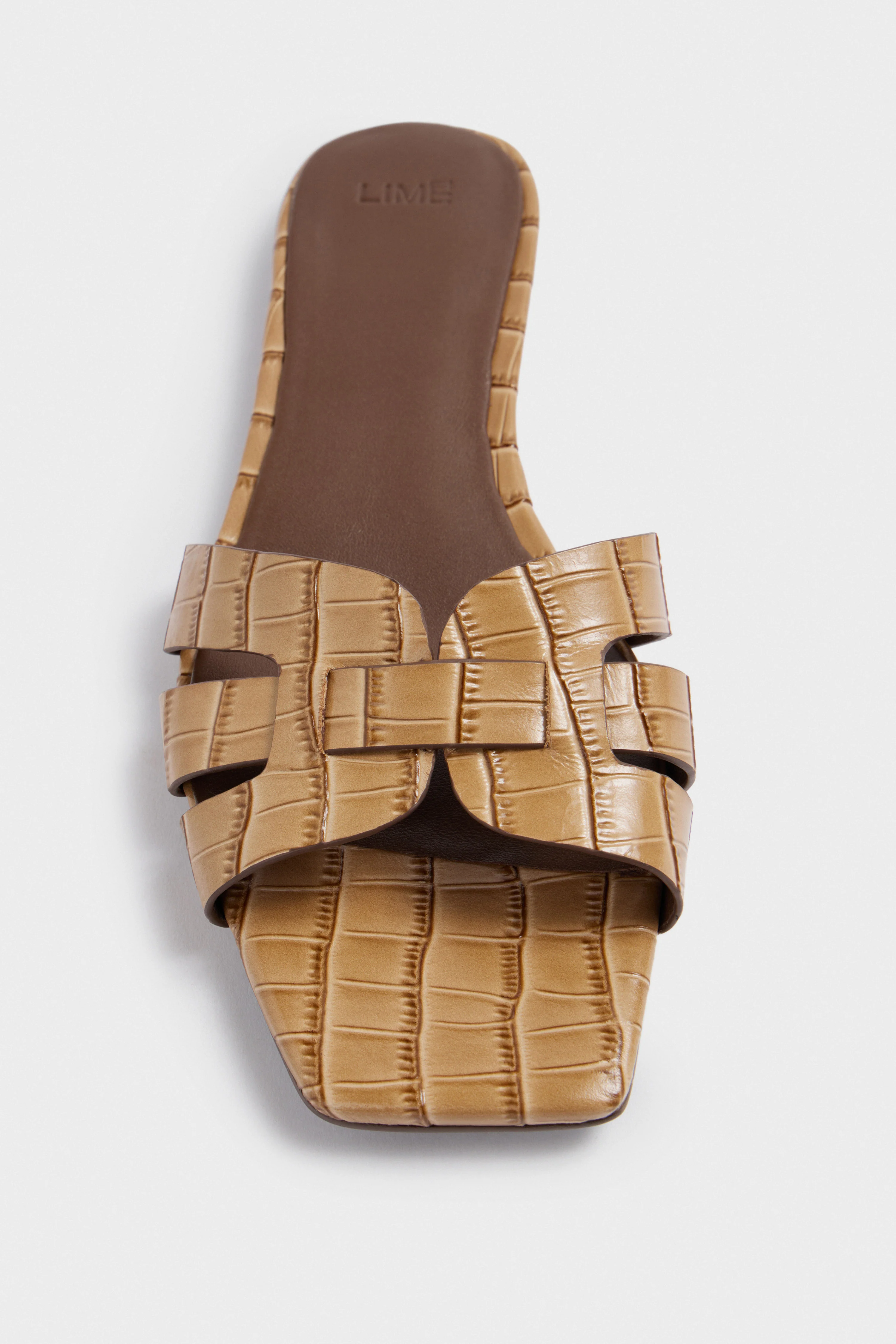 СROCODILE-PATTERNED LEATHER SANDALS - Image 2