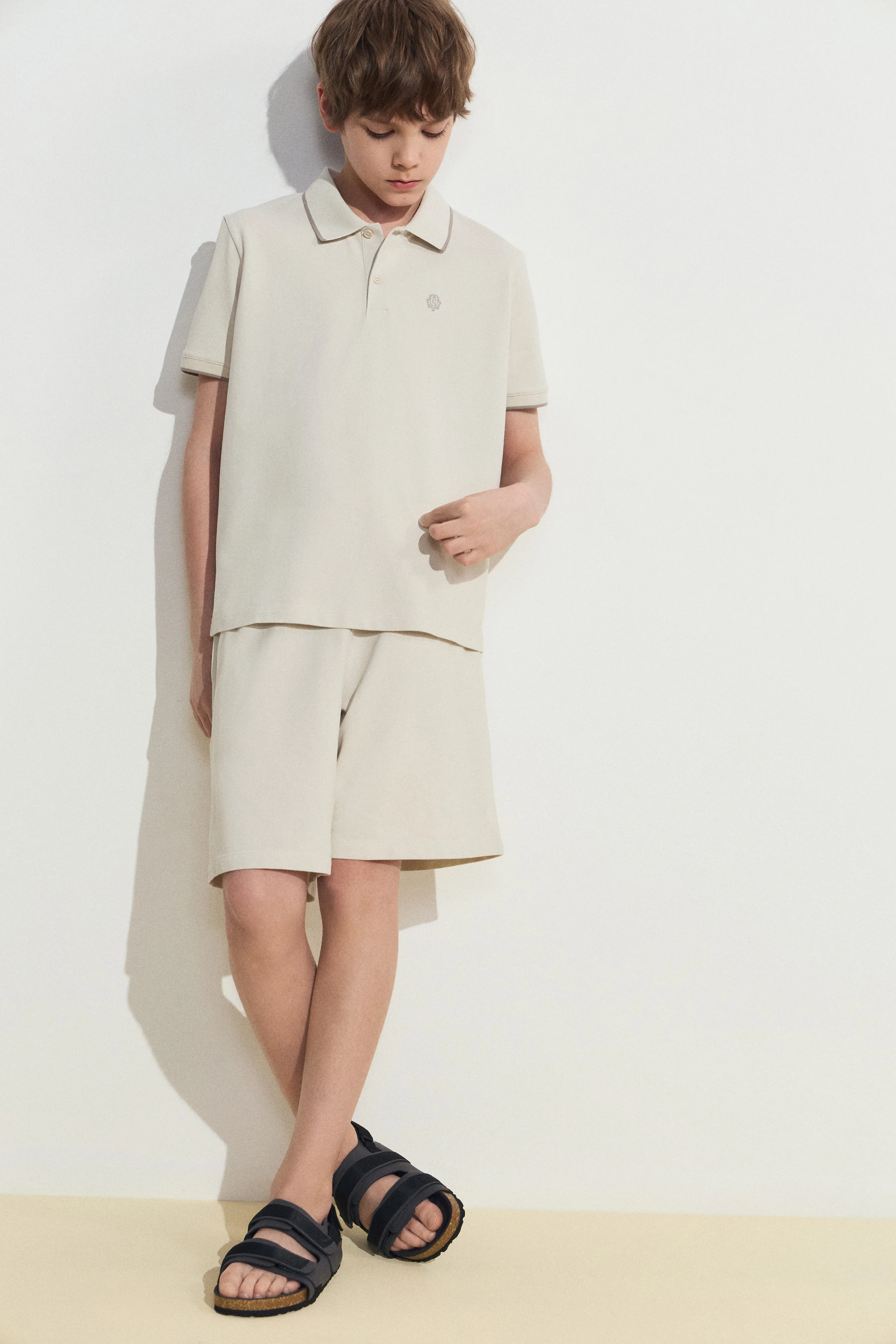 BASIC COTTON PIQUÉ SHORTS - Image 3
