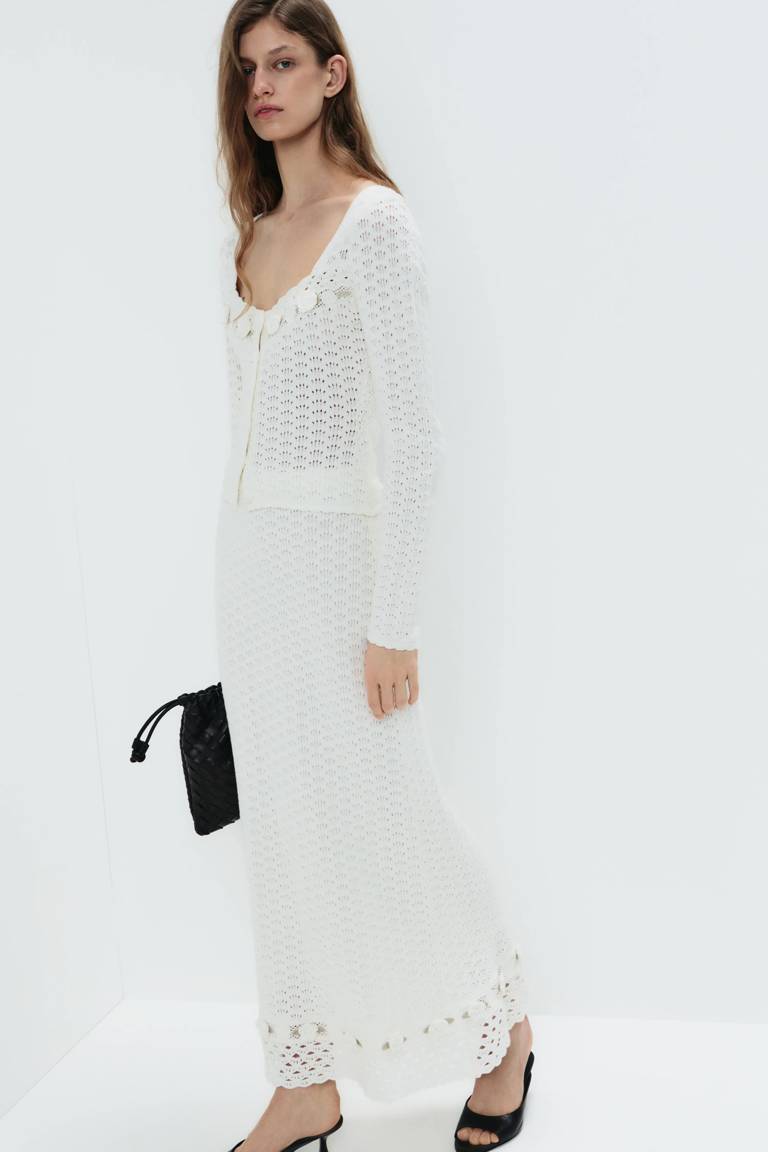 CROCHET-LOOK KNIT CARDIGAN - Image 2