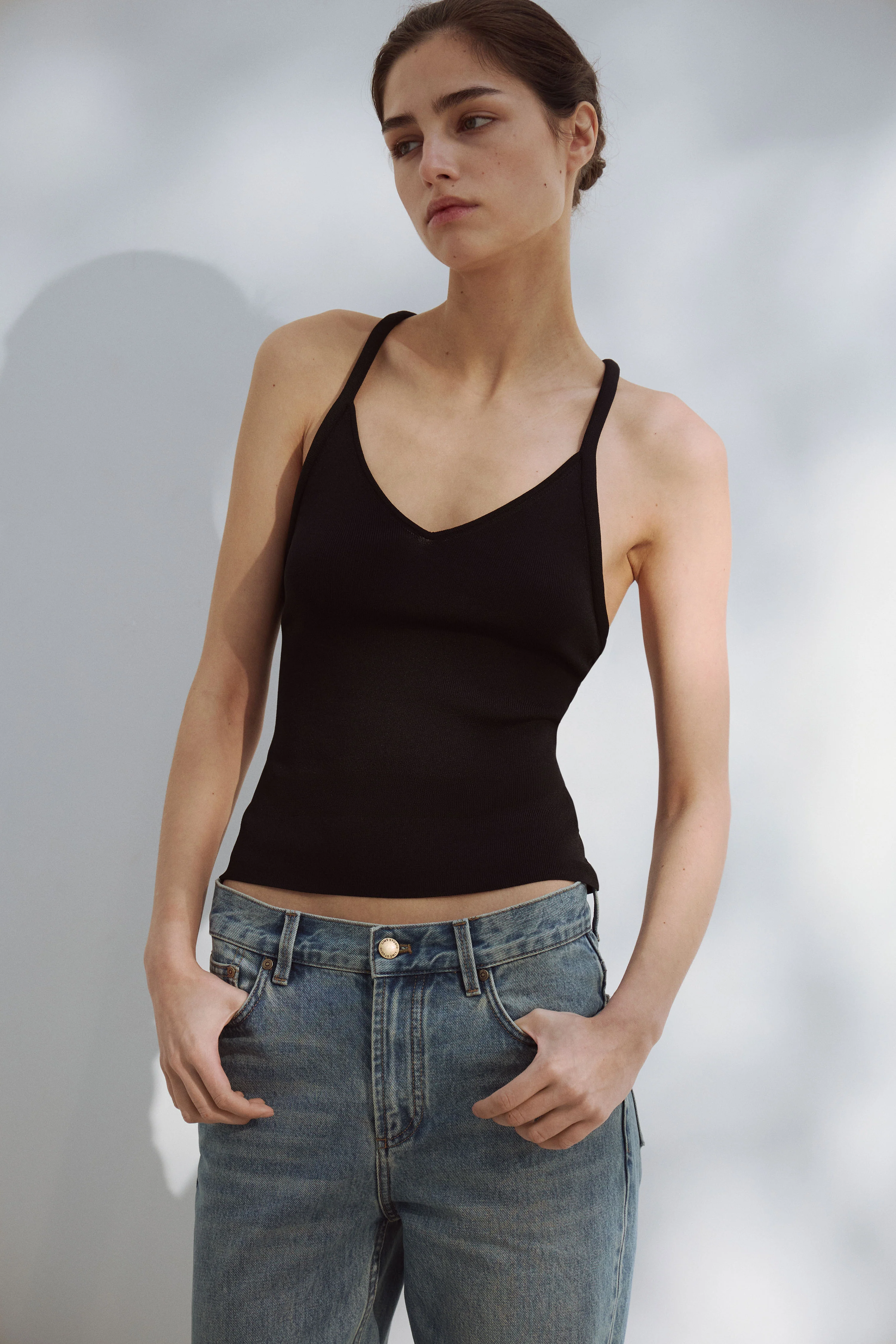 KNITTED STRAPPY TOP