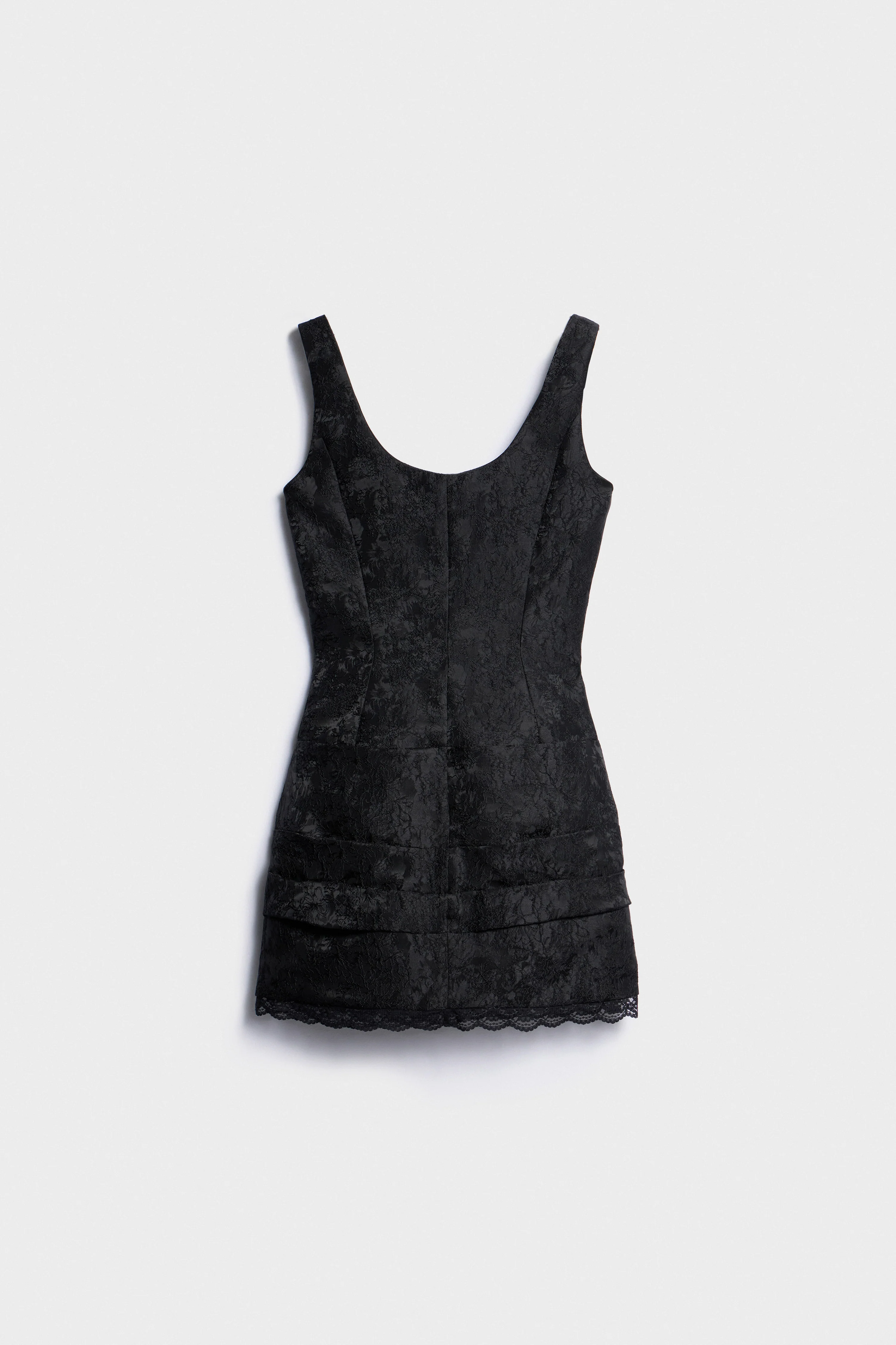 LACE-TRIMMED JACQUARD-WEAVE MINI DRESS - Image 6