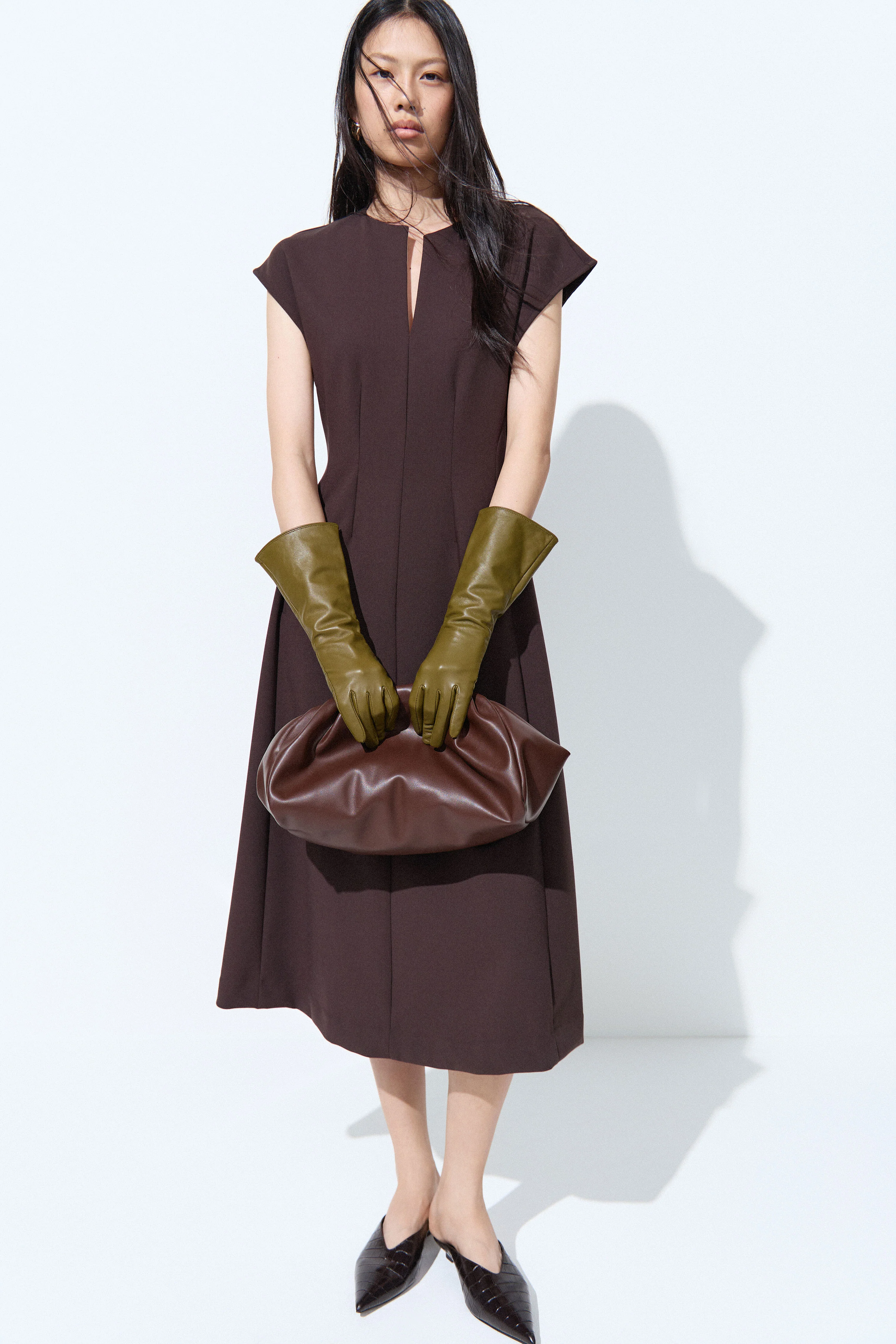 LONG SHEEP LEATHER GLOVES - Image 2