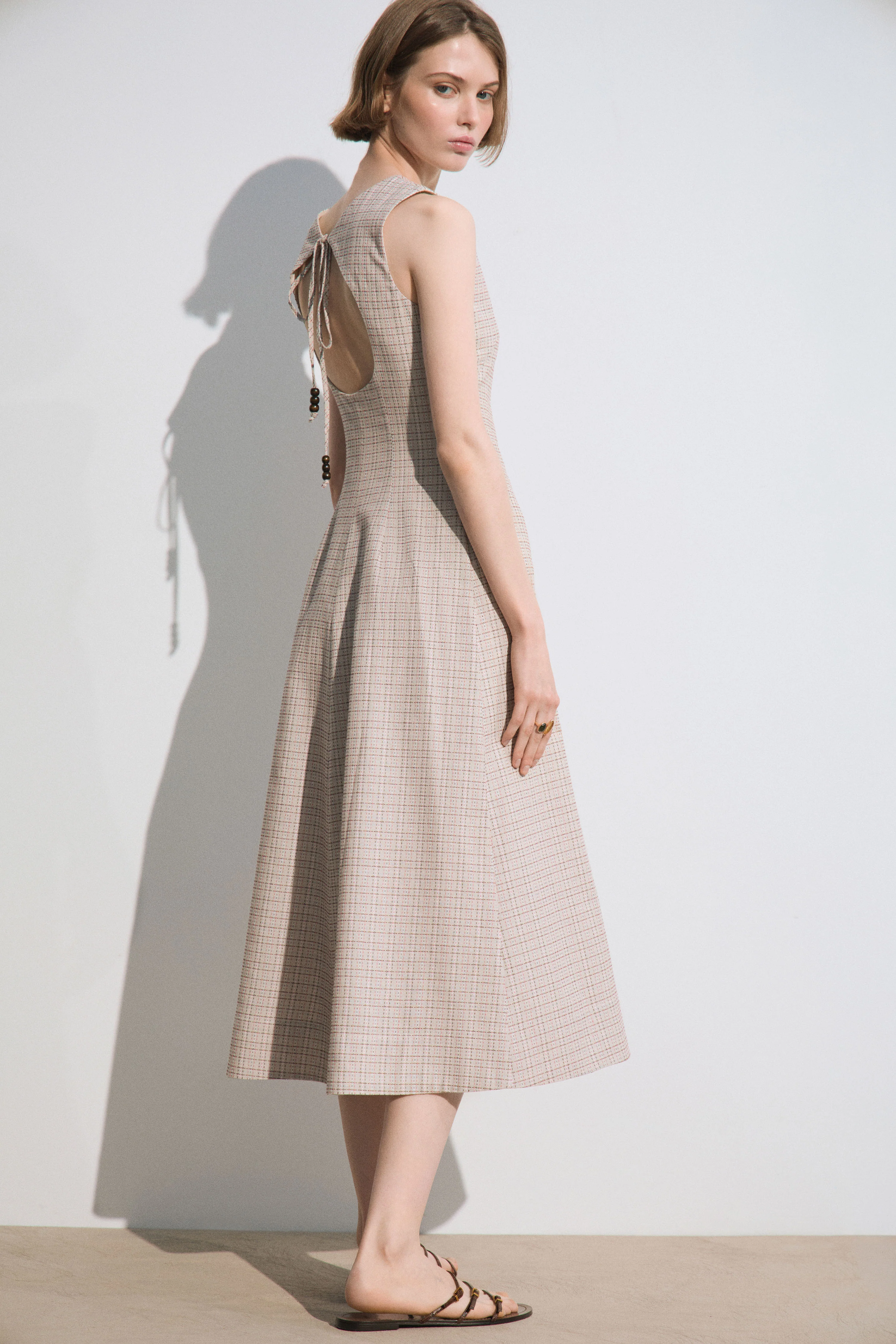 LONG CUT-OUT COTTON DRESS - Image 4