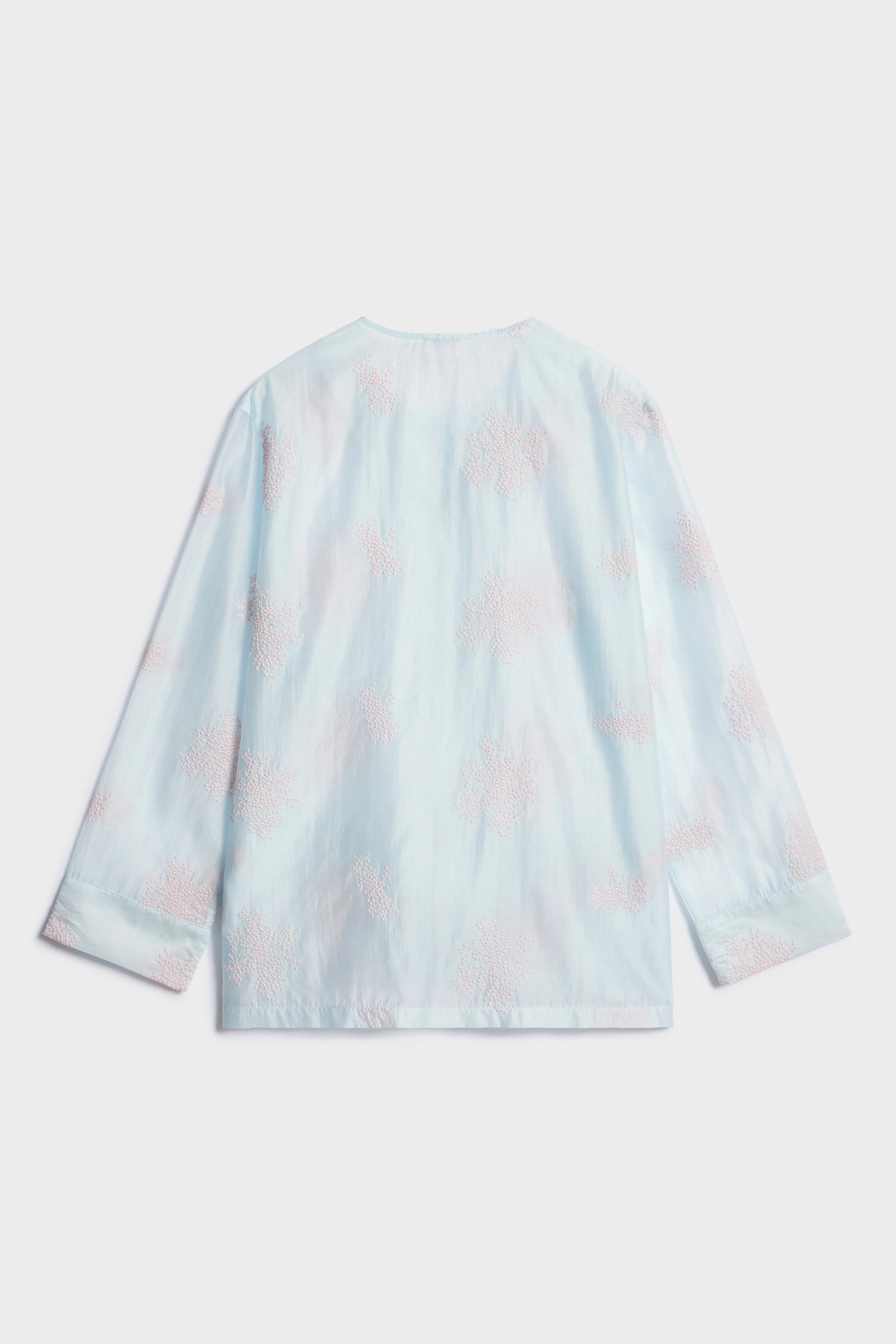 PYJAMA EMBROIDERY-DETAIL LYOCELL SHIRT - Image 7