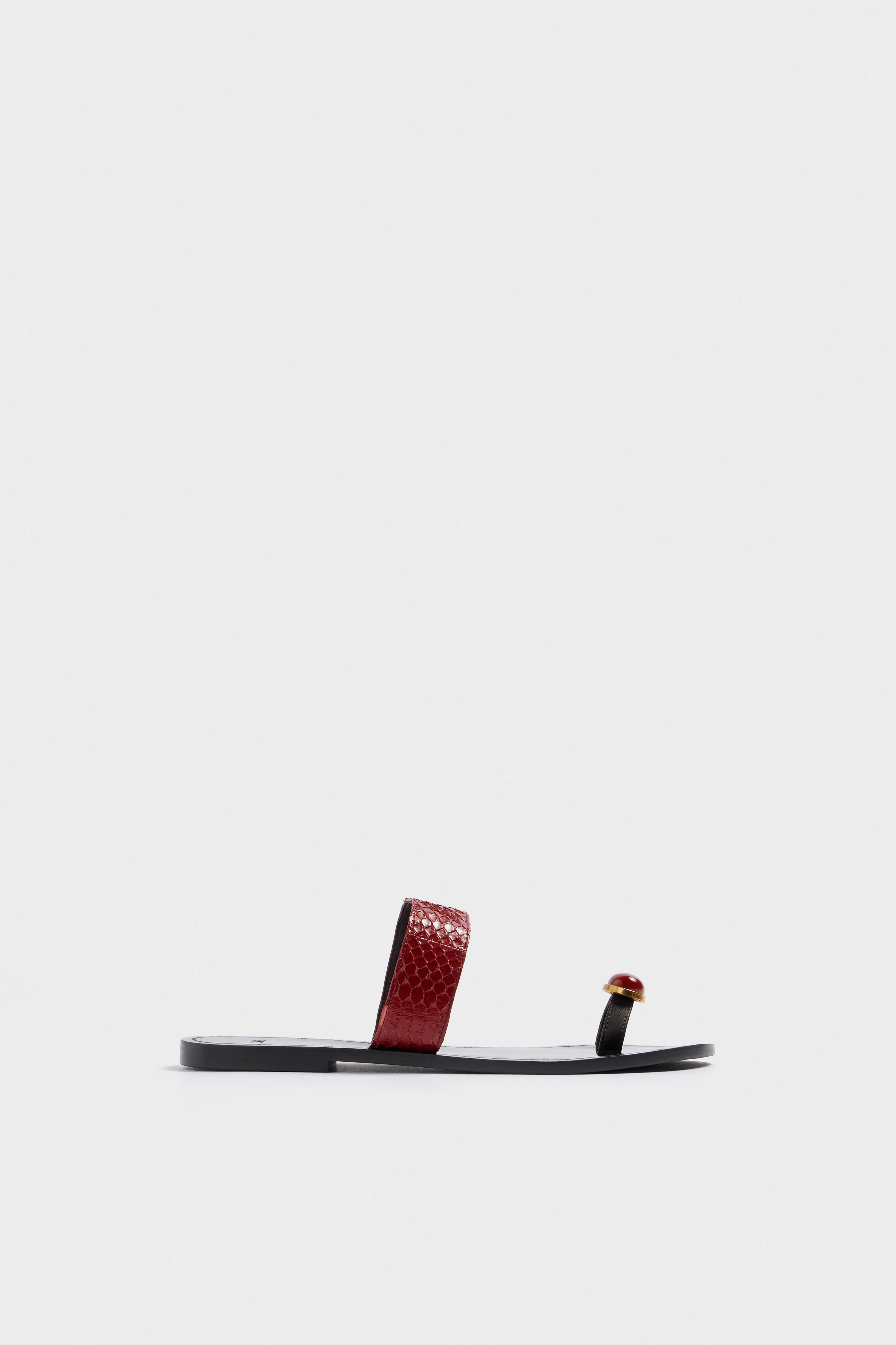 SNAKE LEATHER SANDALS - Image 4