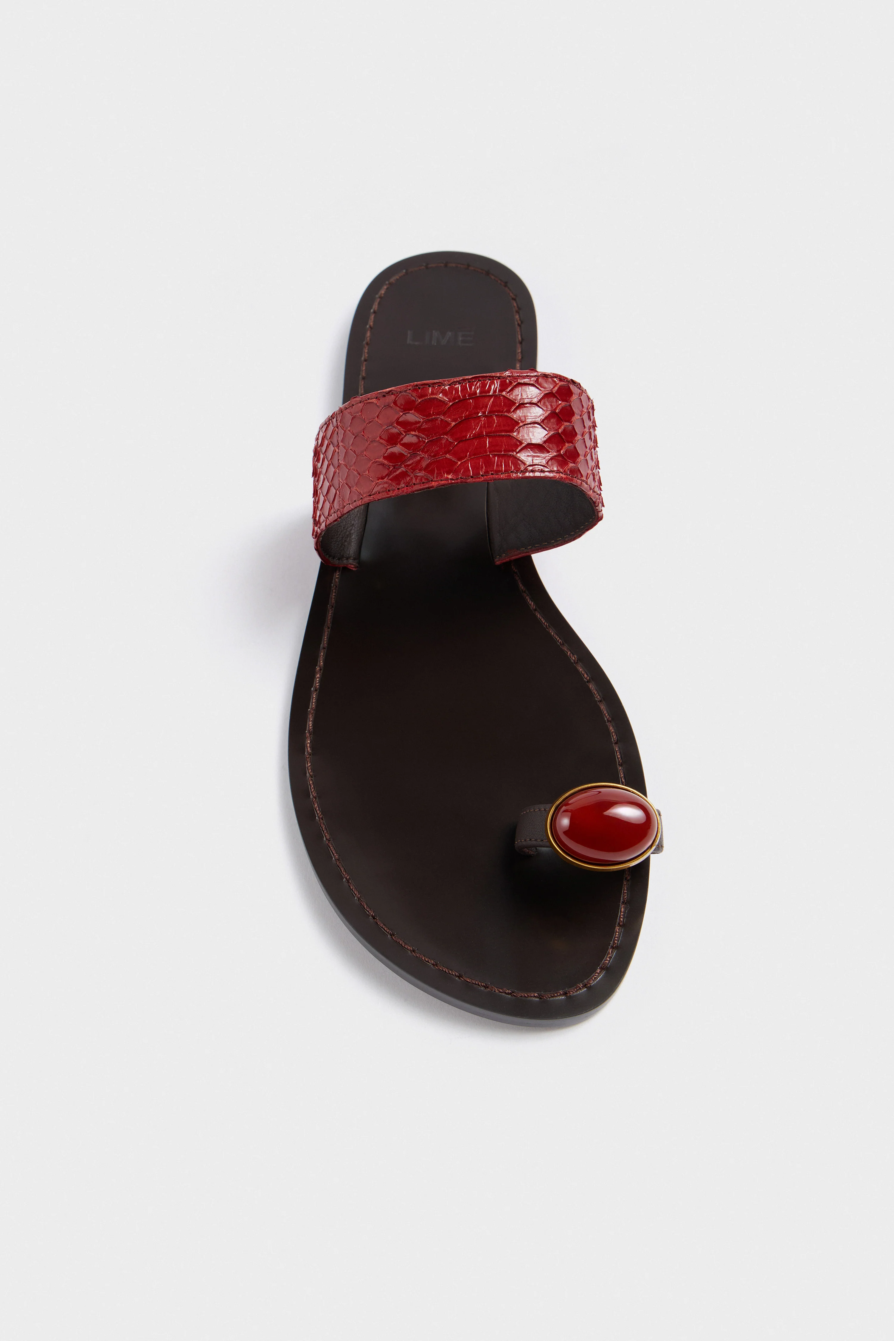 SNAKE LEATHER SANDALS - Image 5
