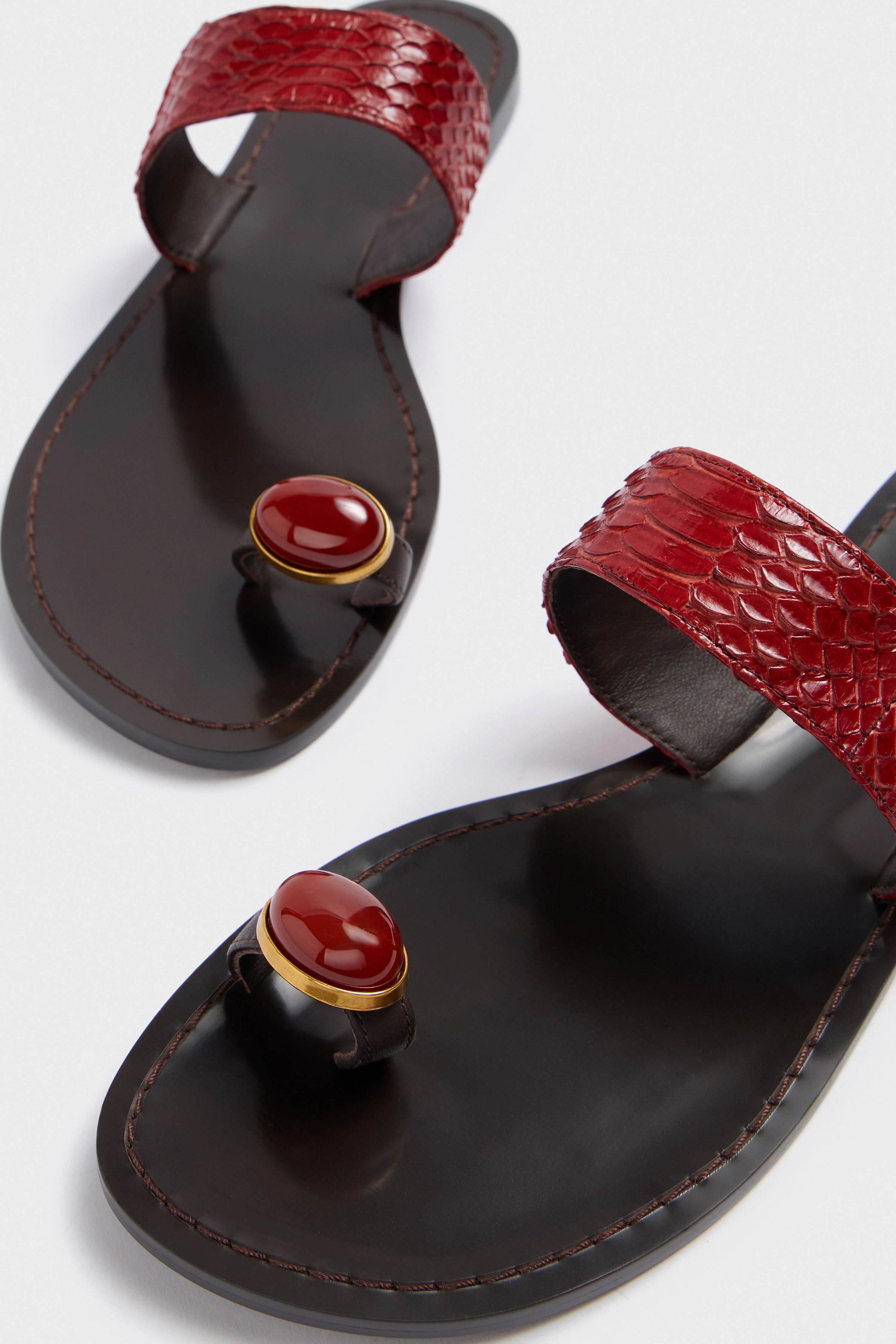 SNAKE LEATHER SANDALS - Image 6