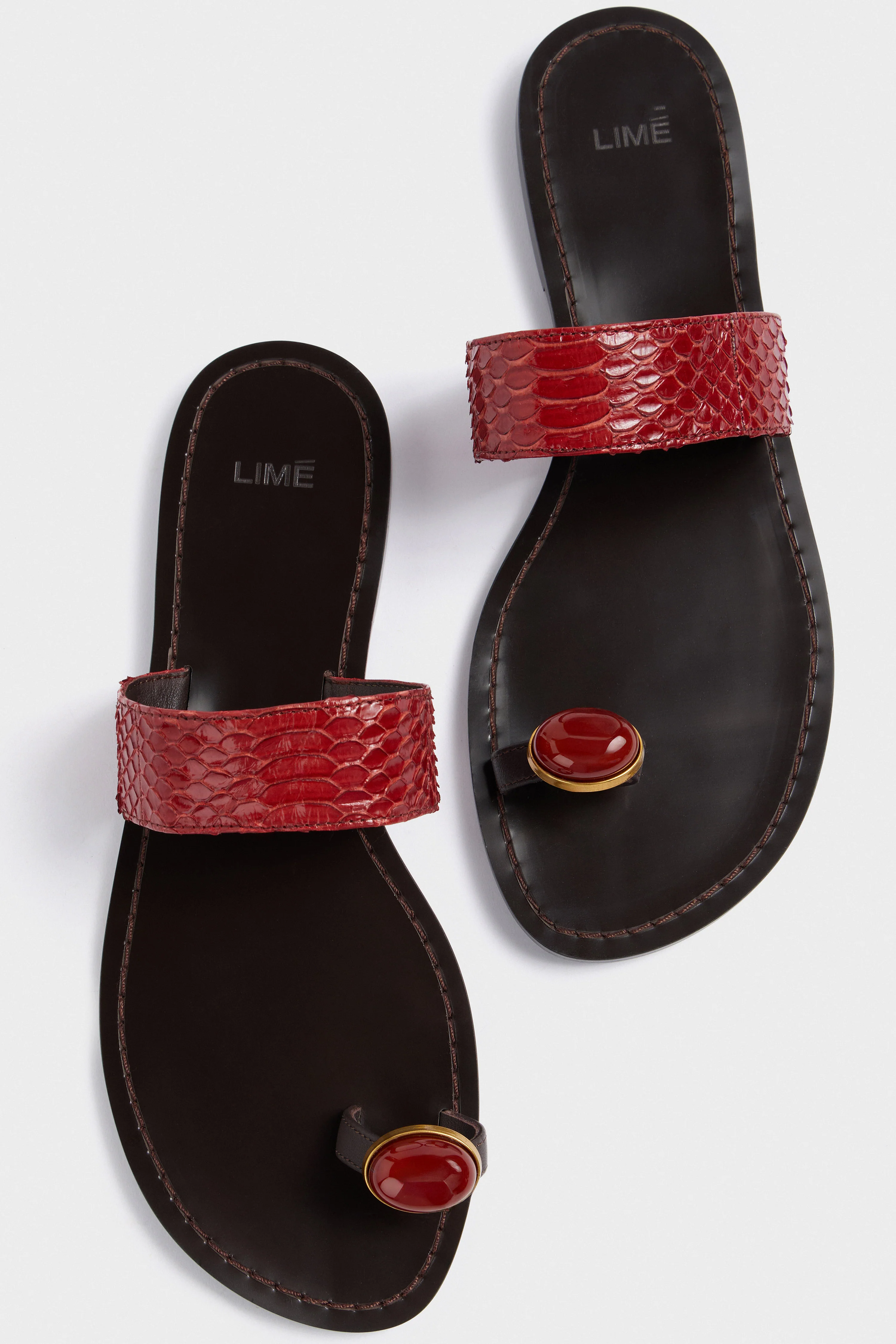 SNAKE LEATHER SANDALS - Image 7