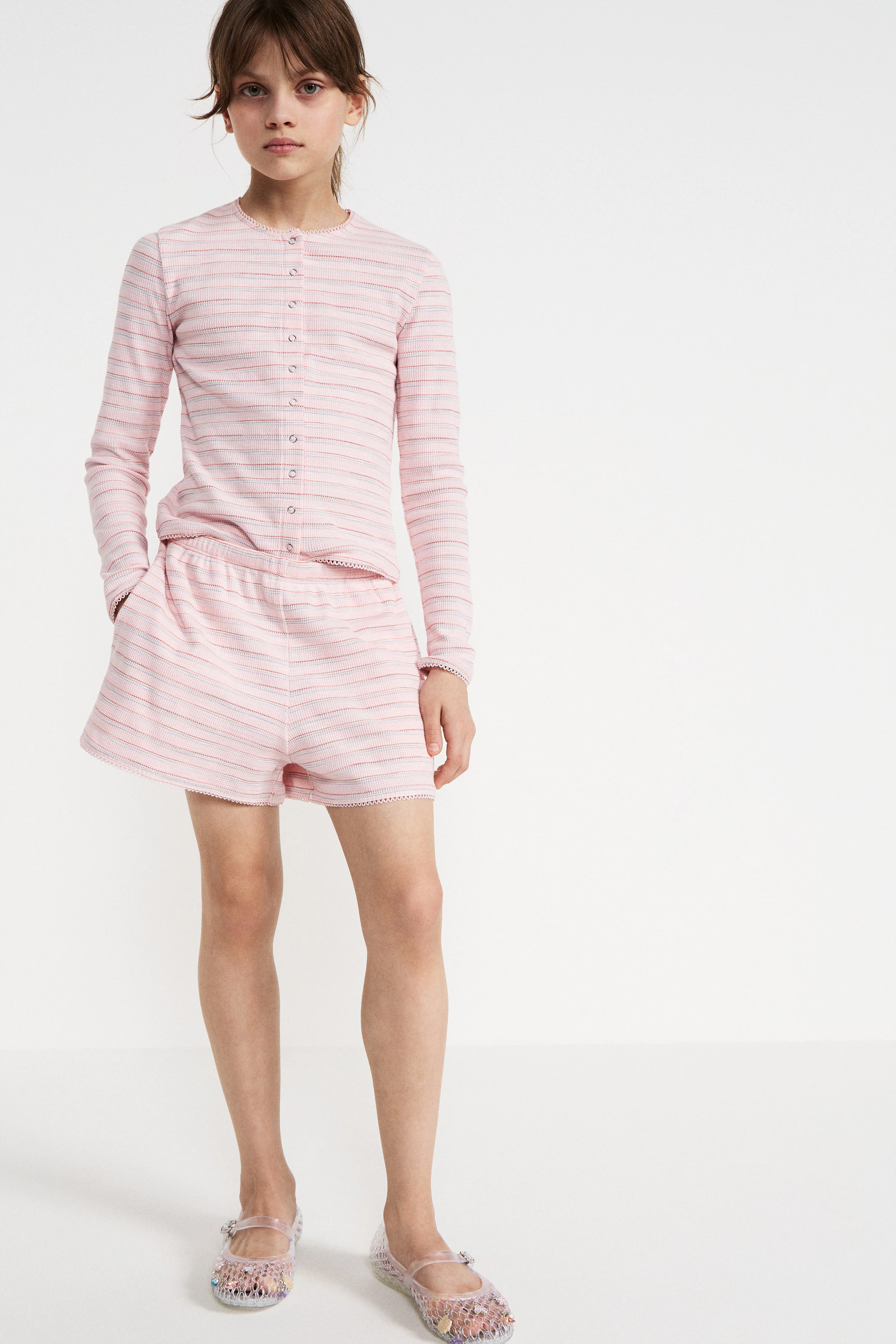 STRIPED STRAIGHT-LEG SHORTS