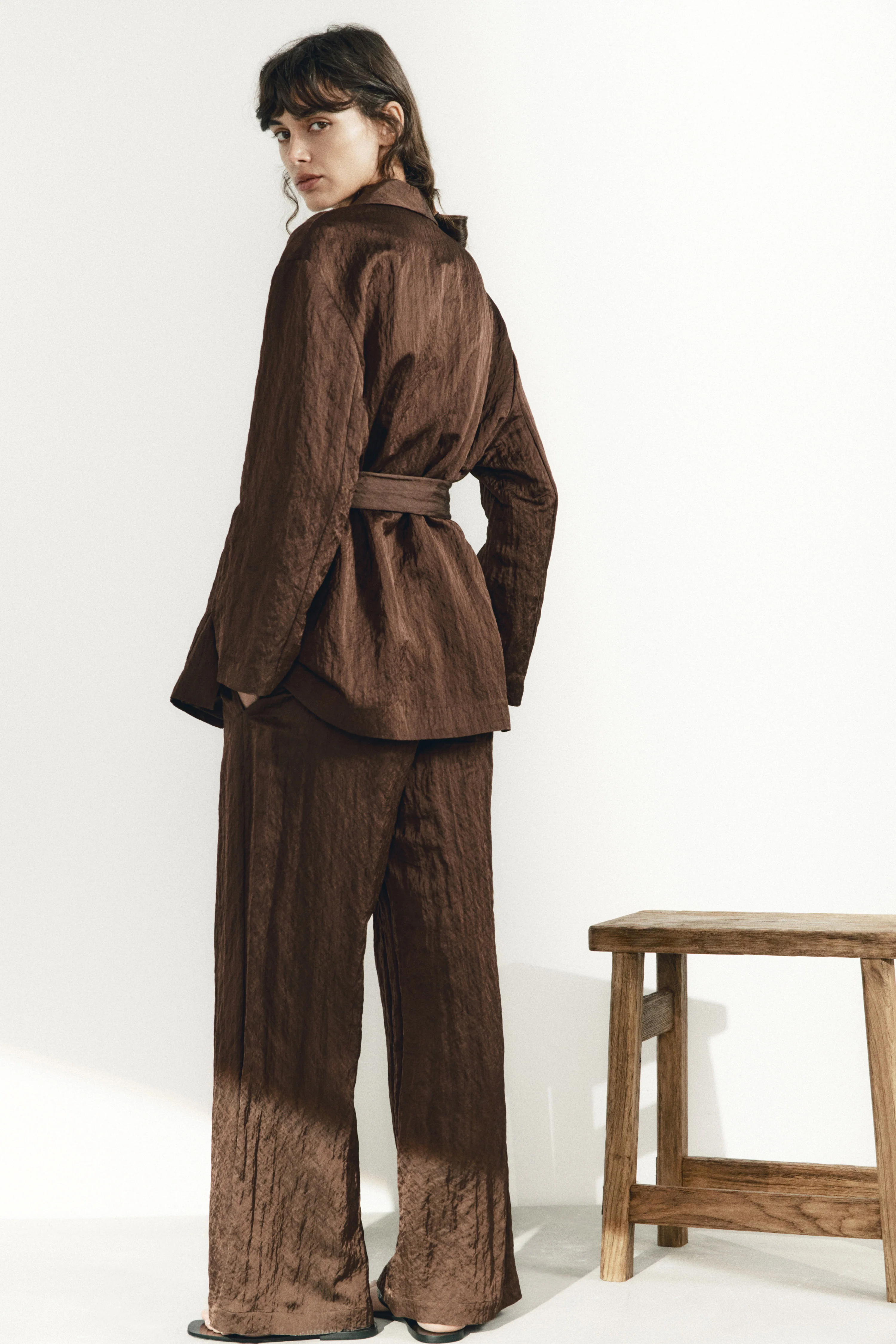 TIE-BELT VISCOSE-MODAL BLAZER - Image 4