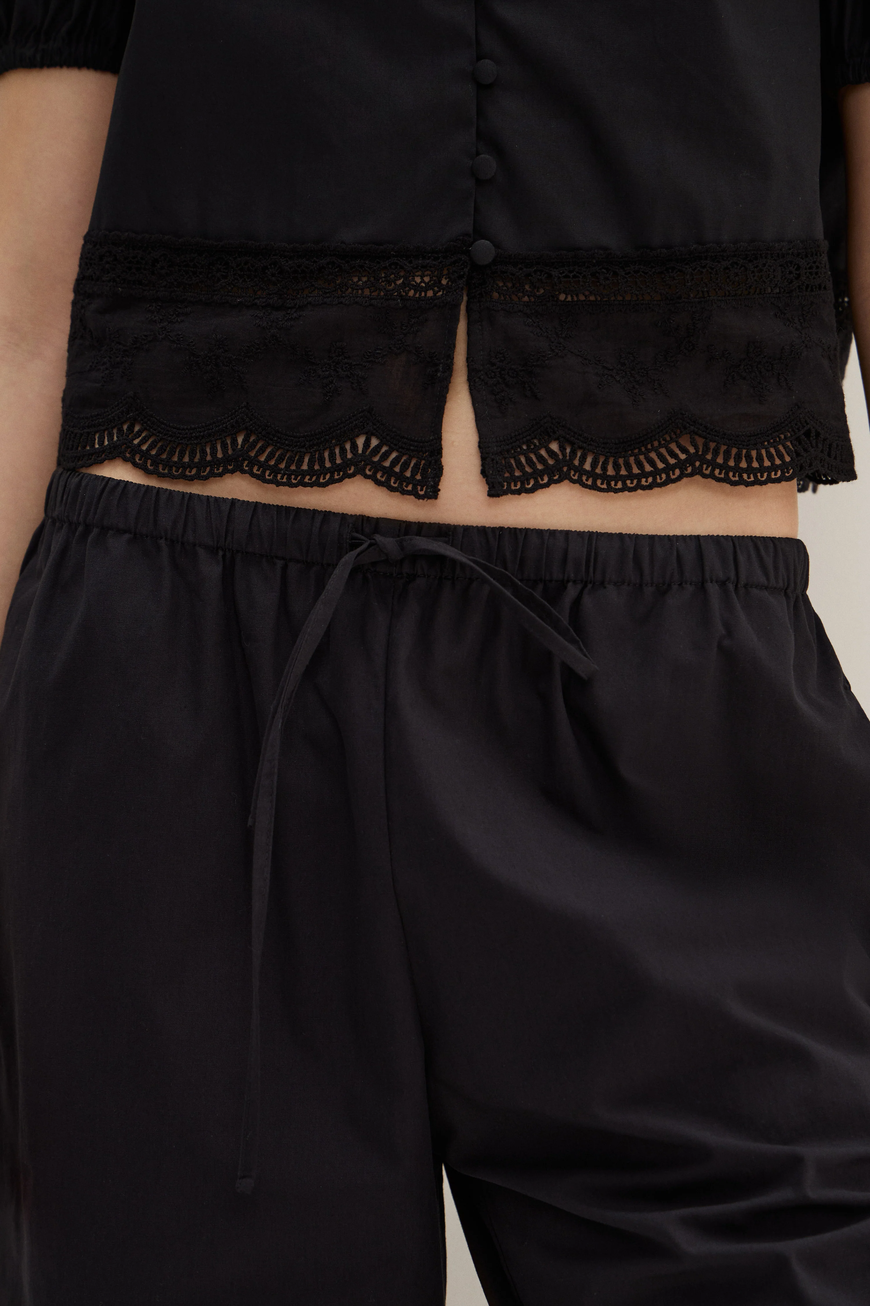 EMBROIDERY-DETAIL COTTON TROUSERS - Image 3