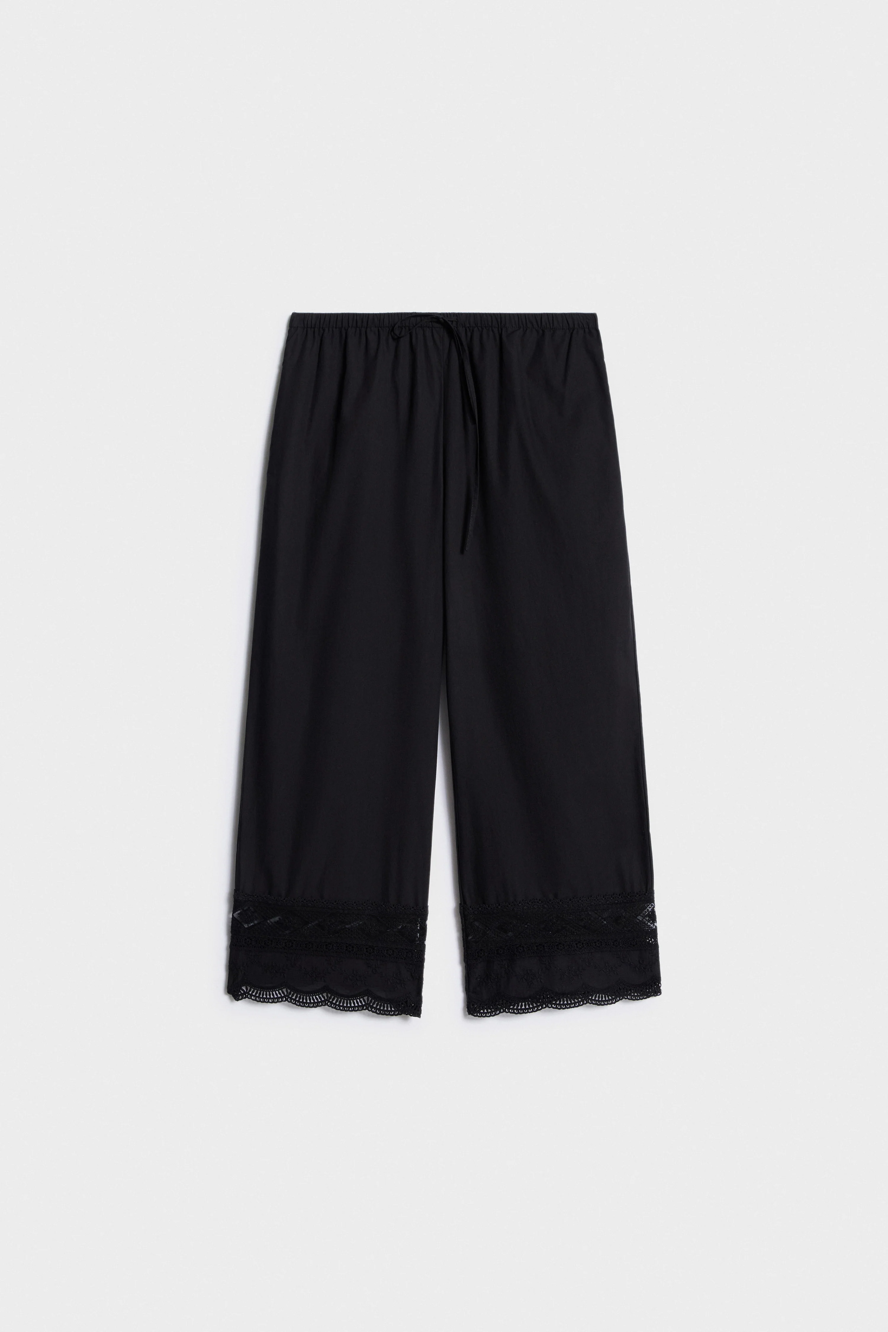 EMBROIDERY-DETAIL COTTON TROUSERS - Image 6