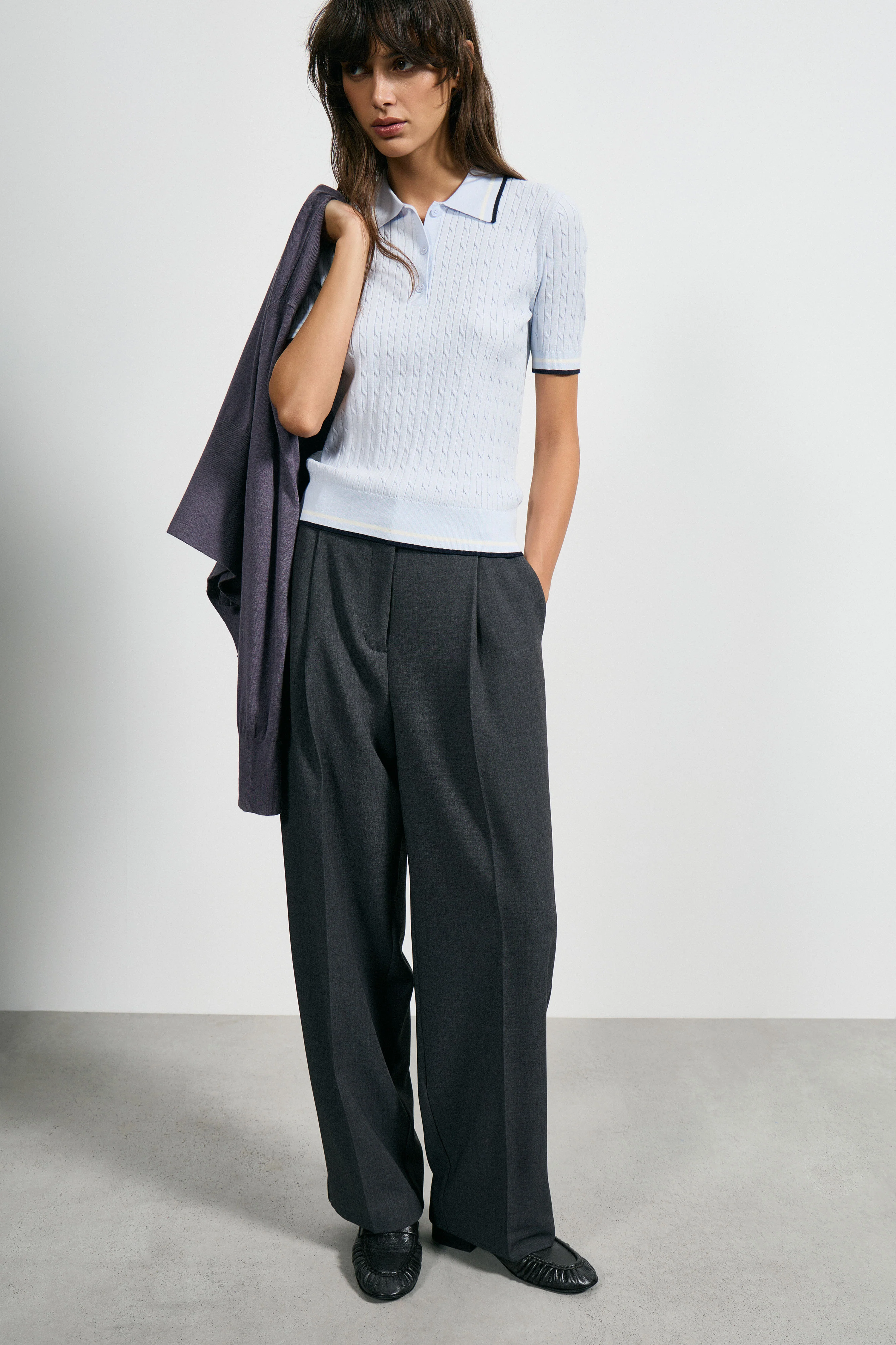 CONTRAST VISCOSE-LYOCELL KNIT SWEATER - Image 3