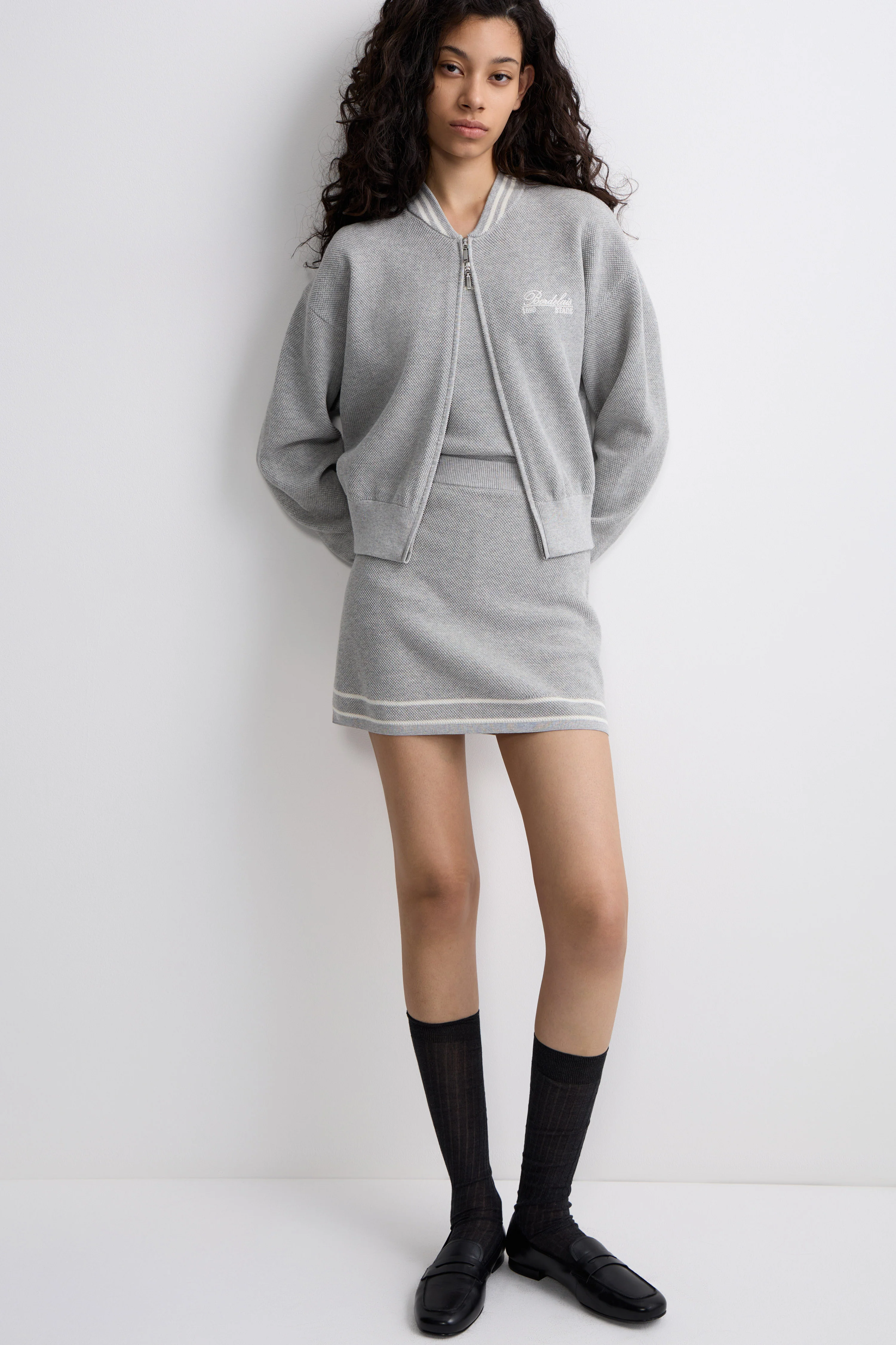 FINE-KNIT COTTON MINI SKIRT