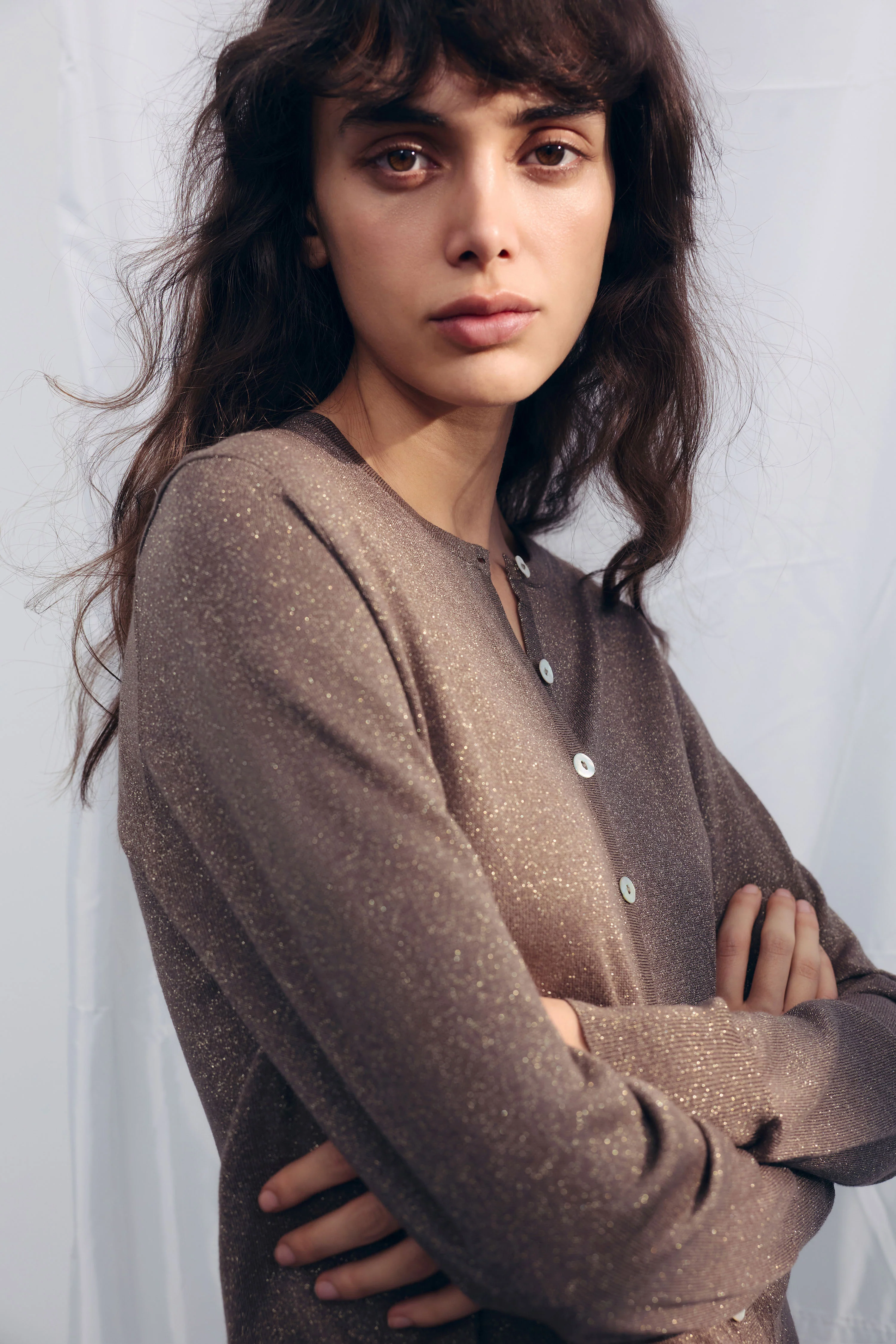 KNITTED LYOCELL METALLIC CARDIGAN - Image 4