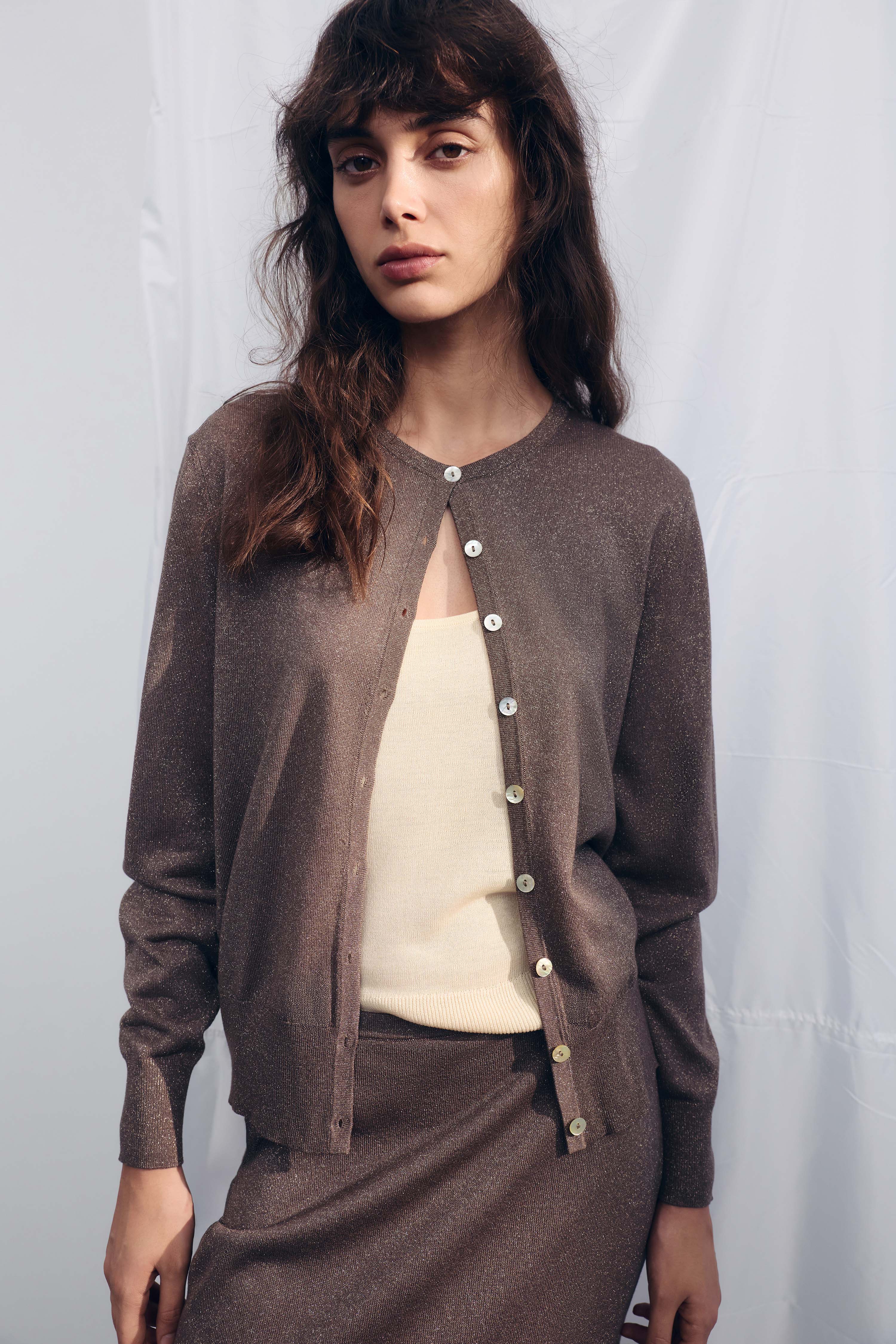 KNITTED LYOCELL METALLIC CARDIGAN - Image 5
