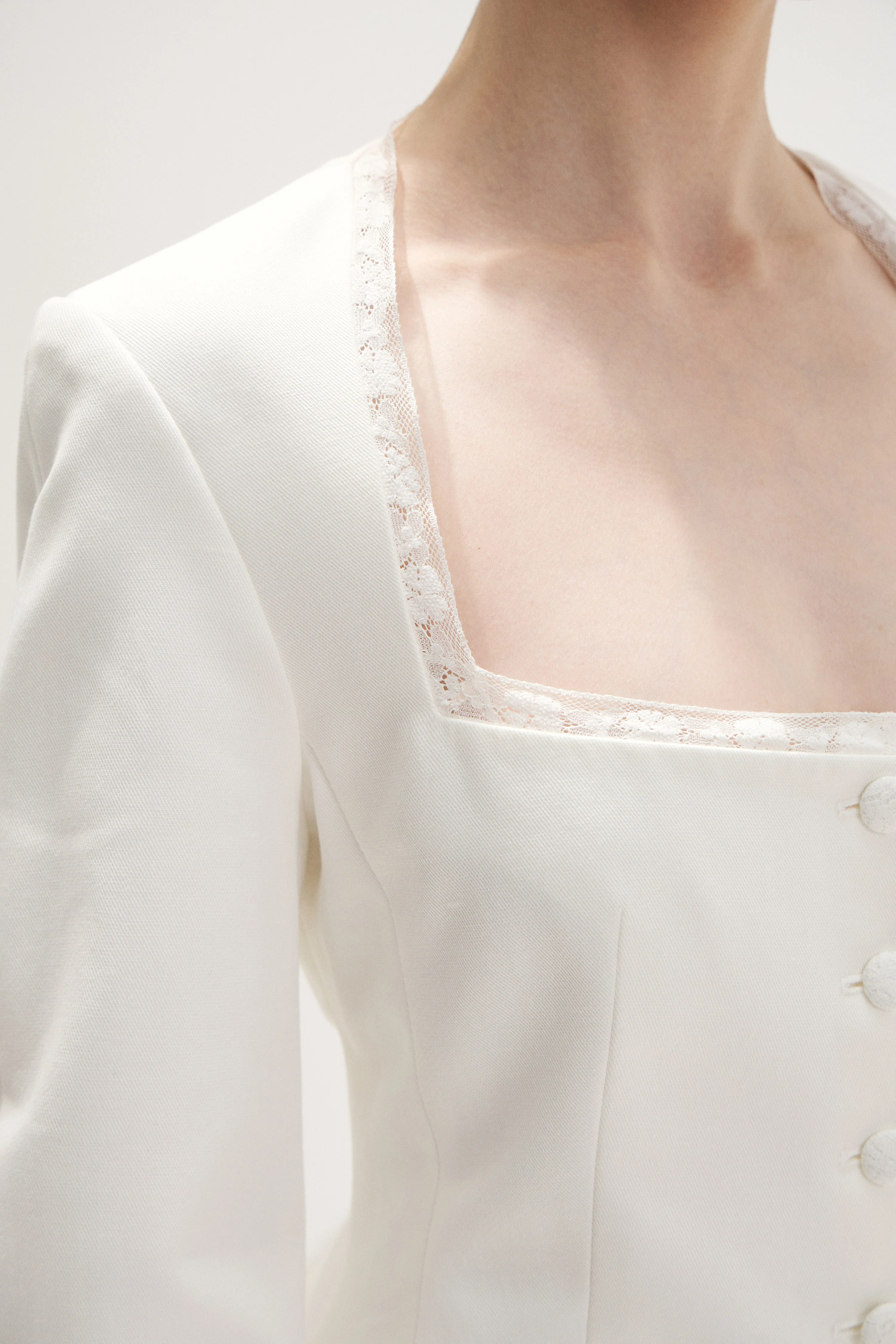 LACE-TRIMMED COTTON-LINEN BLAZER - Image 3