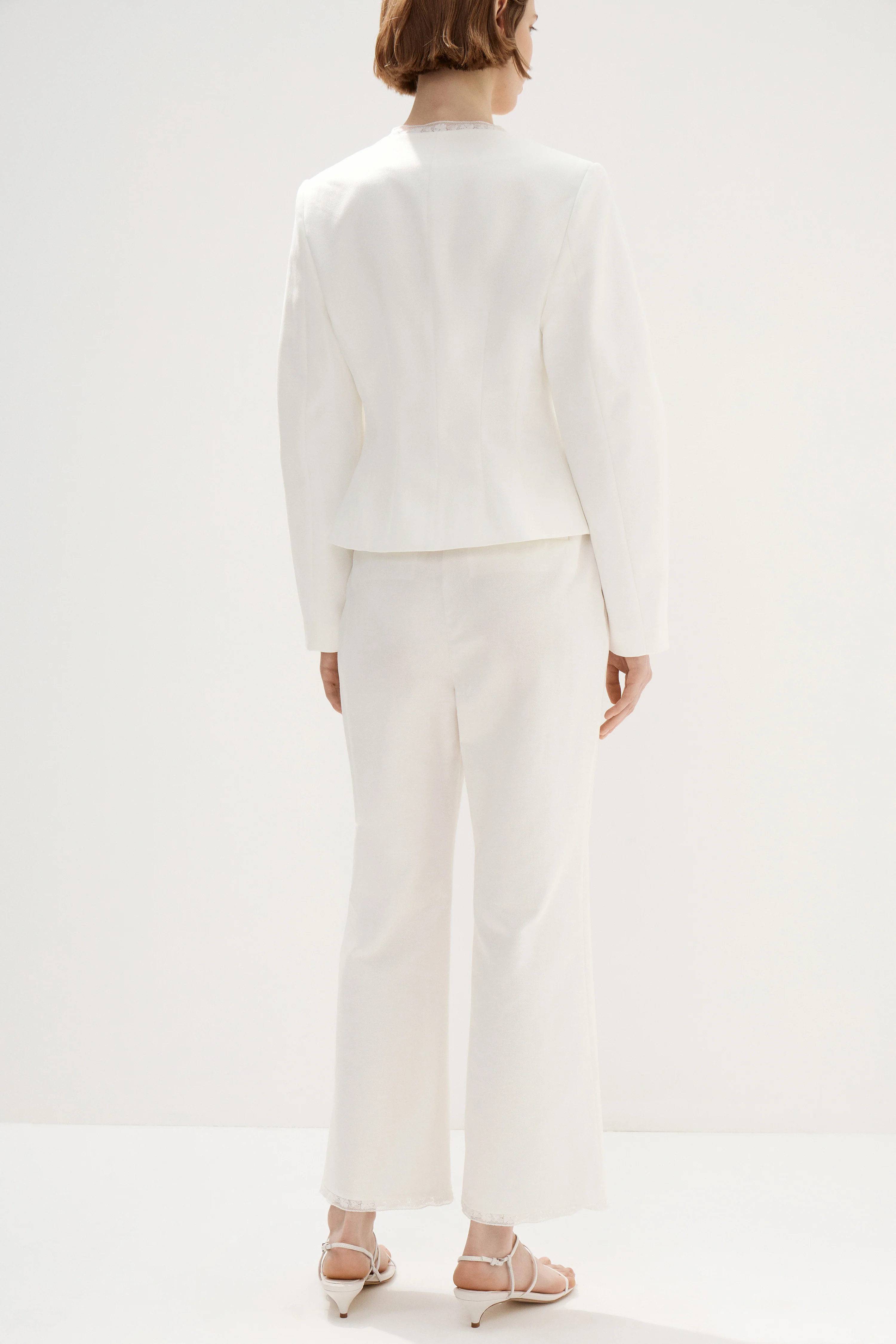 LACE-TRIMMED COTTON-LINEN TROUSERS - Image 4