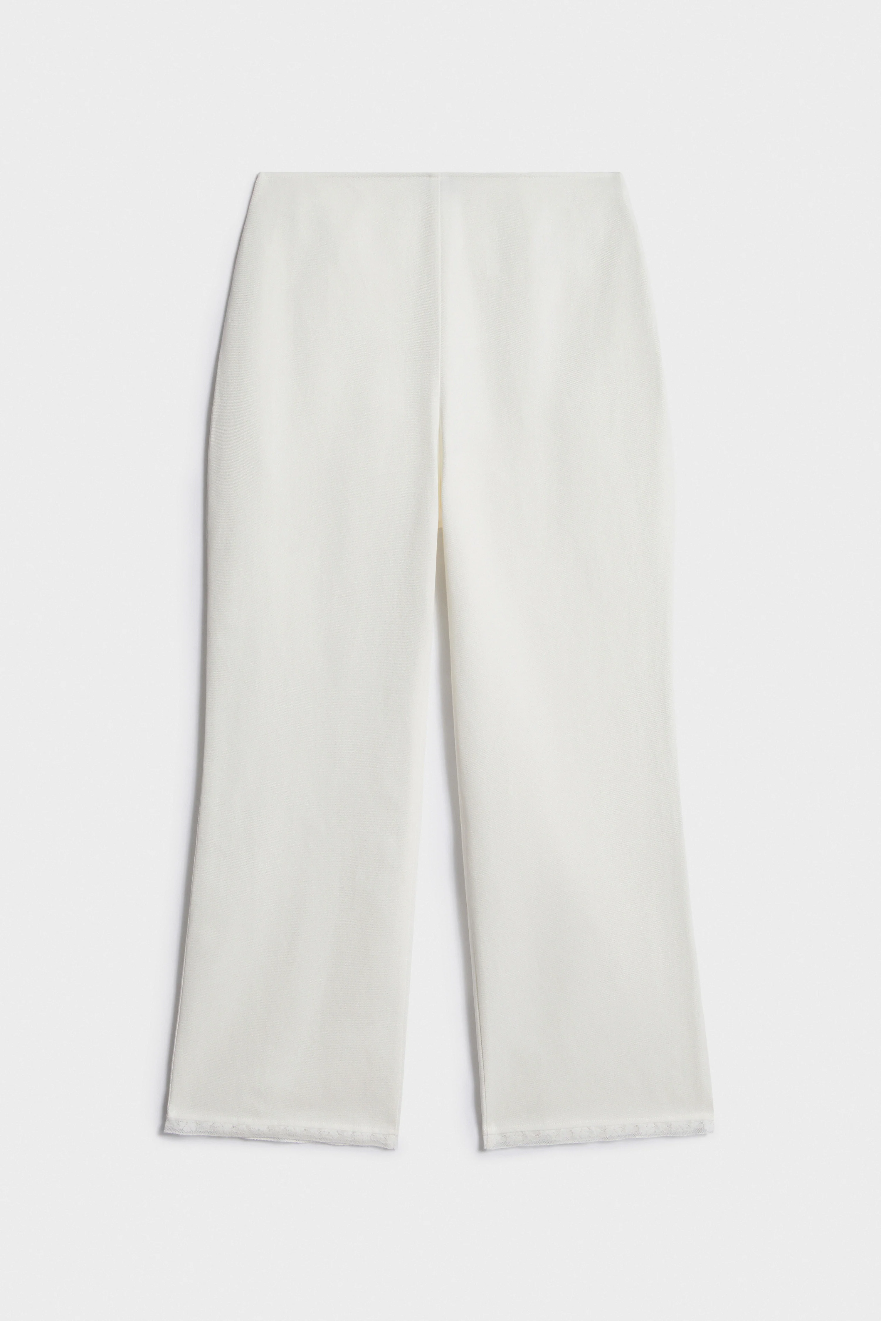 LACE-TRIMMED COTTON-LINEN TROUSERS - Image 5