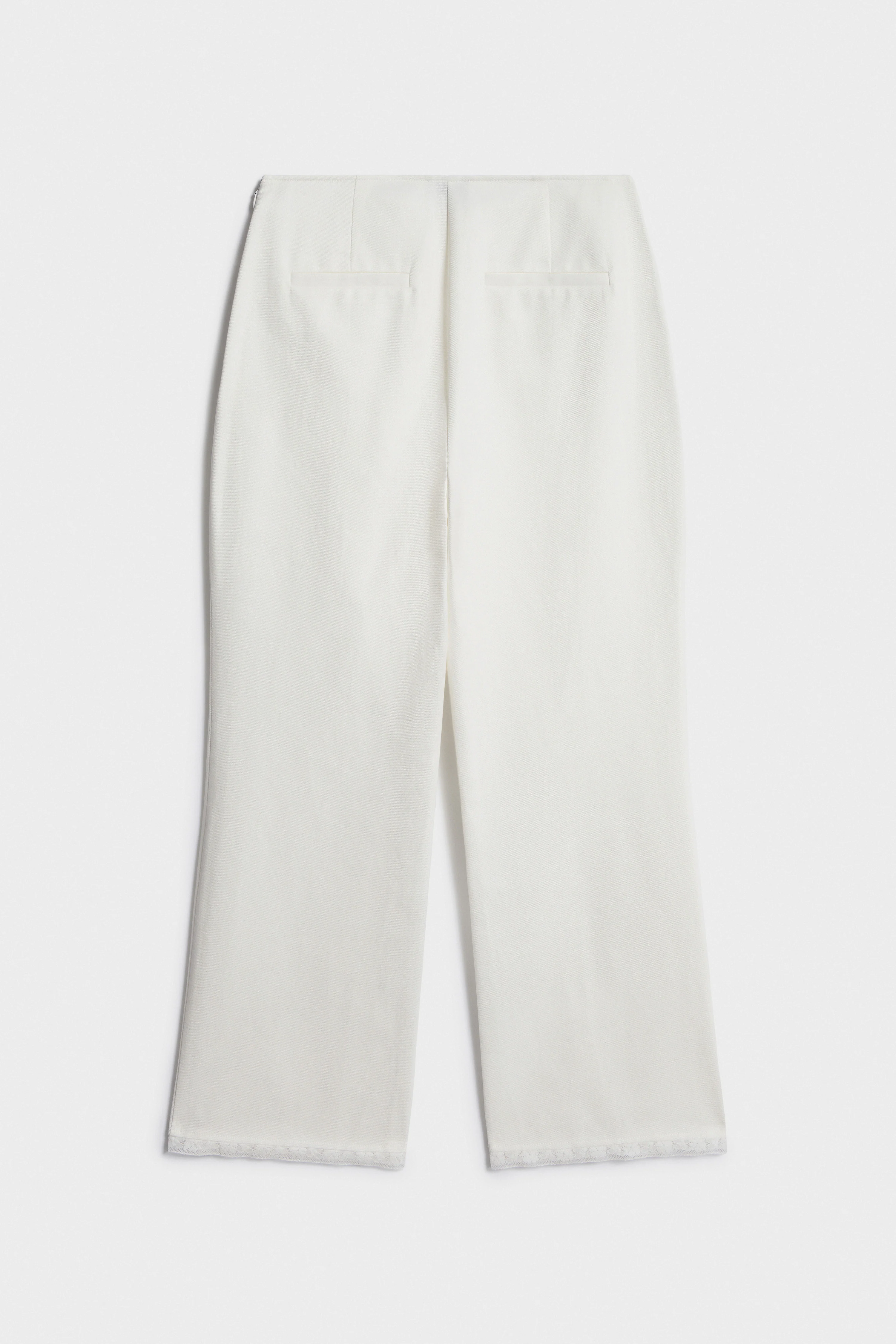 LACE-TRIMMED COTTON-LINEN TROUSERS - Image 6