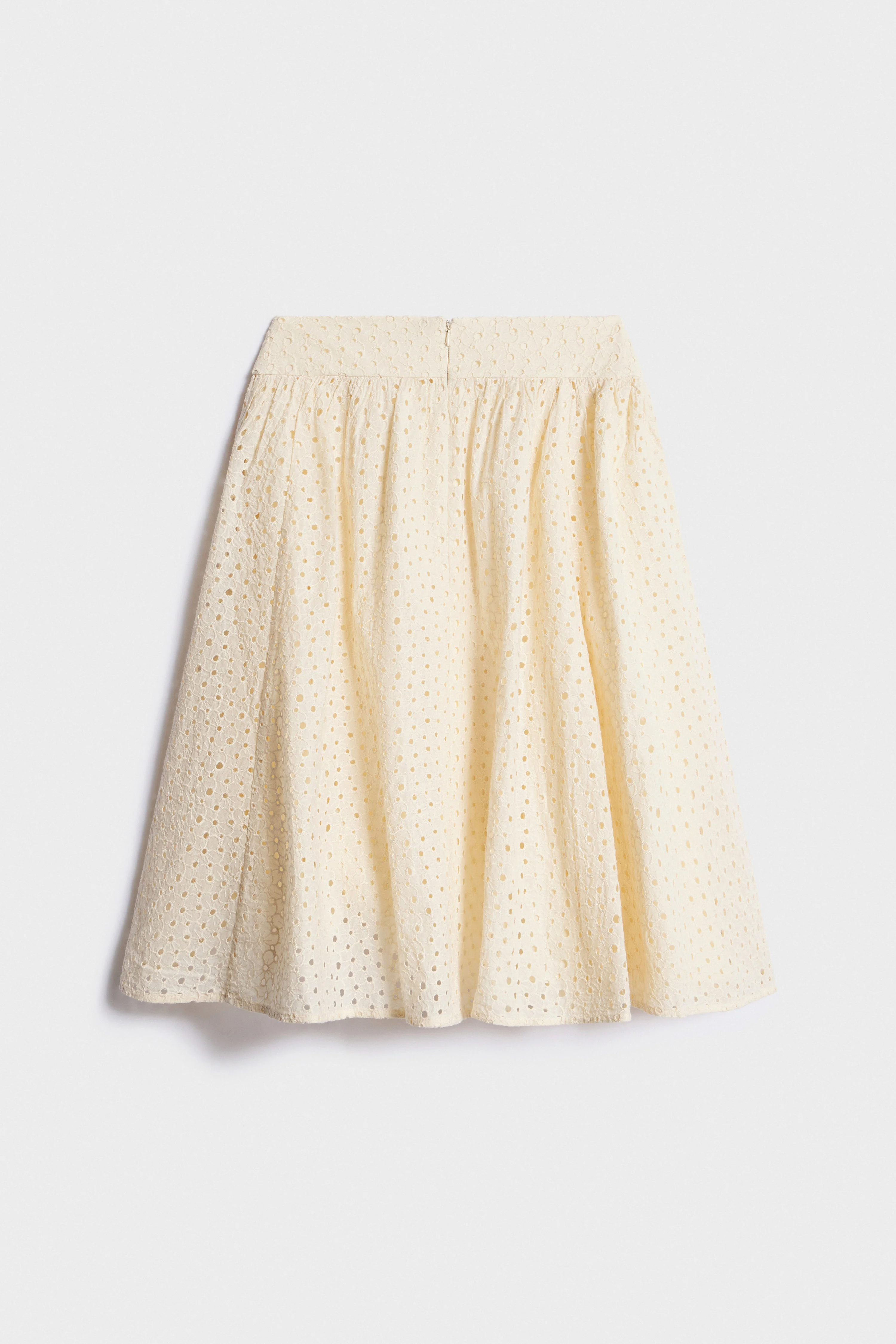 BRODERIE ANGLAISE EMBROIDERY COTTON SKIRT - Image 2