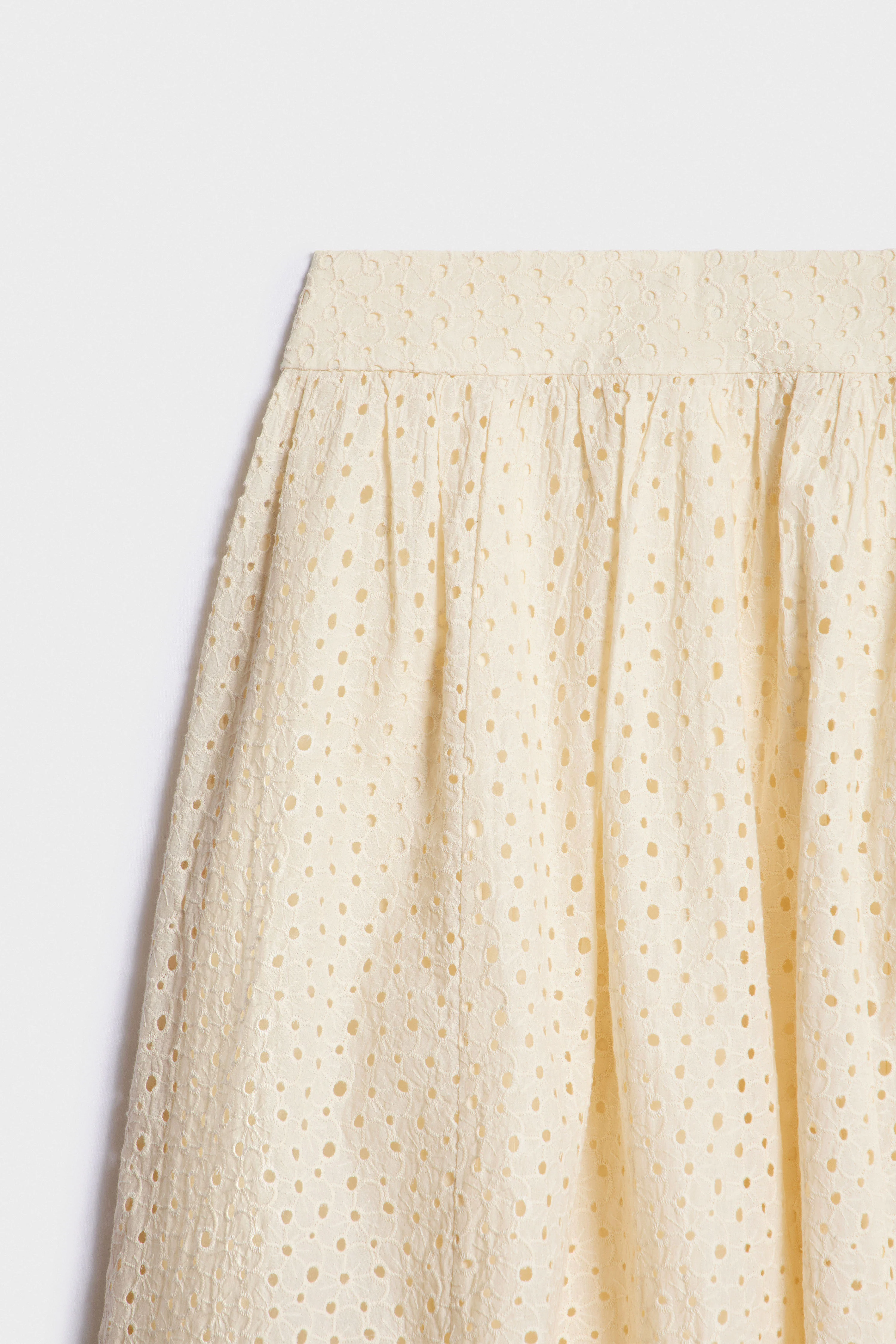 BRODERIE ANGLAISE EMBROIDERY COTTON SKIRT - Image 3